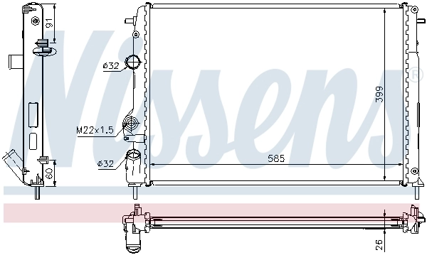 Radiateur, refroidissement du moteur NISSENS 63896A