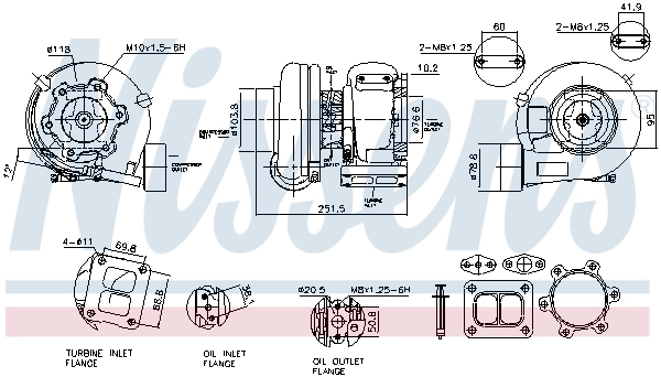 Turbocompresseur, suralimentation NISSENS 93846