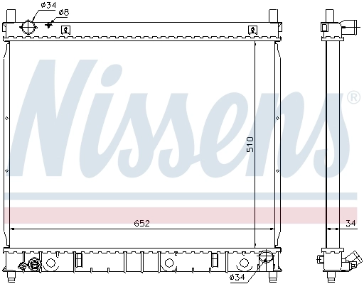 Radiateur, refroidissement du moteur NISSENS 61642