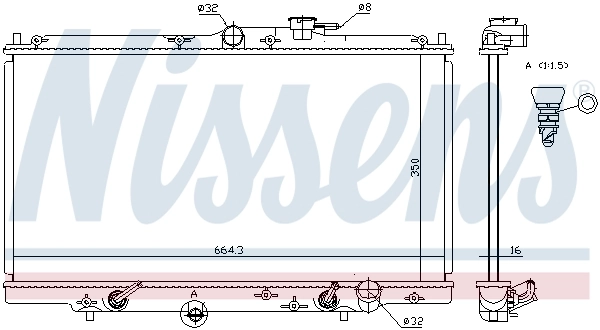 Radiateur, refroidissement du moteur NISSENS 633141