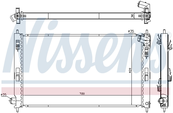 Radiateur, refroidissement du moteur NISSENS 628969