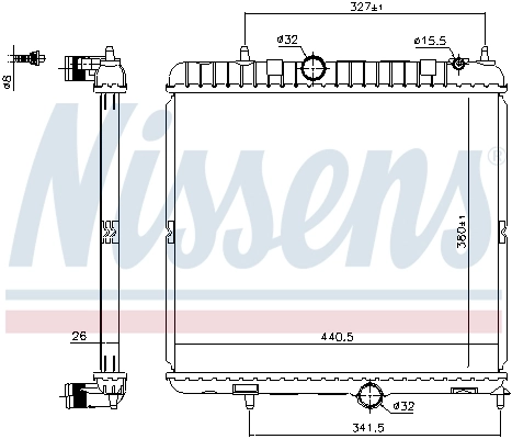 Radiateur, refroidissement du moteur NISSENS 636028
