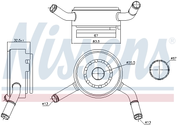 Radiateur d'huile NISSENS 91192