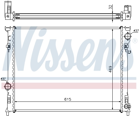 Radiateur, refroidissement du moteur NISSENS 61014A