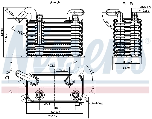 Radiateur d'huile de boîte automatique NISSENS 90722