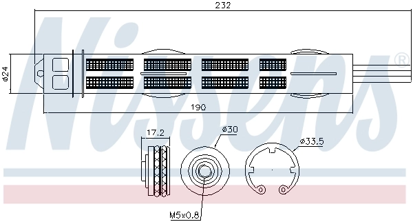 Filtre déshydratant, climatisation NISSENS 95455
