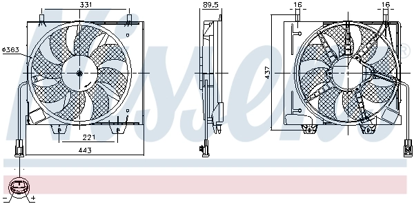 Ventilateur, refroidissement du moteur NISSENS 850125