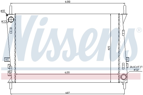 Radiateur, refroidissement du moteur NISSENS 66704