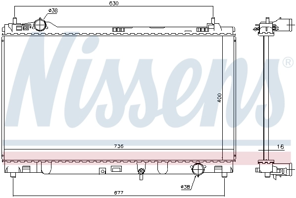 Radiateur, refroidissement du moteur NISSENS 646948