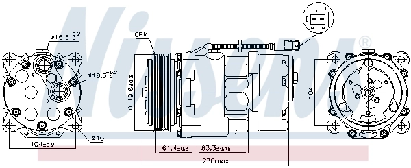 Compresseur, climatisation NISSENS 89055