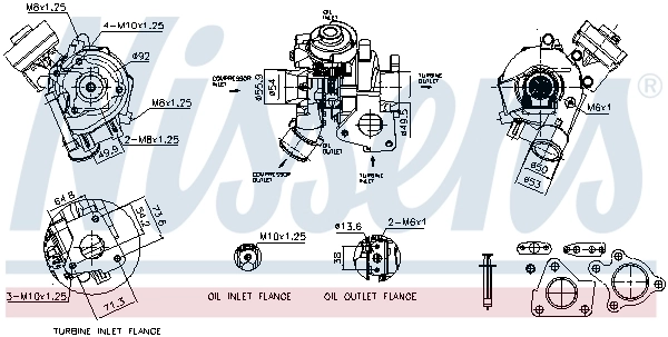 Turbocompresseur, suralimentation NISSENS 93504