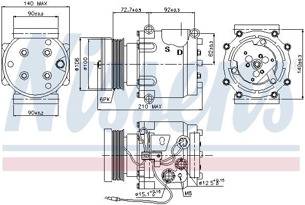 Compresseur, climatisation NISSENS 89066