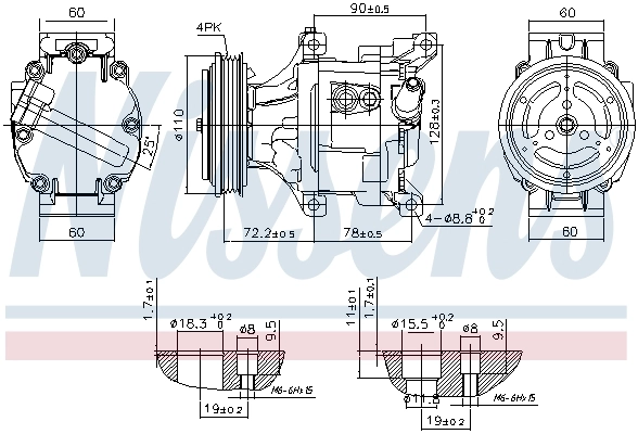 Compresseur, climatisation NISSENS 890079