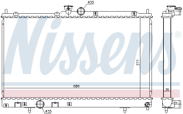 Radiateur, refroidissement du moteur NISSENS 628956