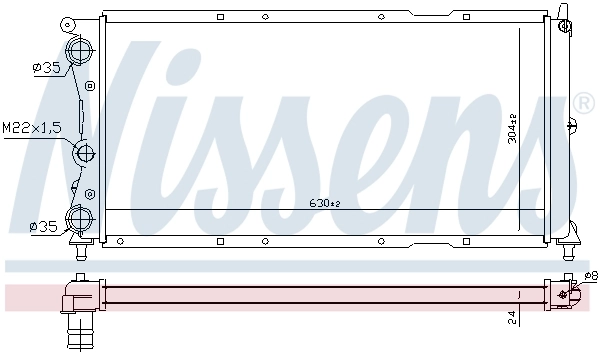 Radiateur, refroidissement du moteur NISSENS 618121