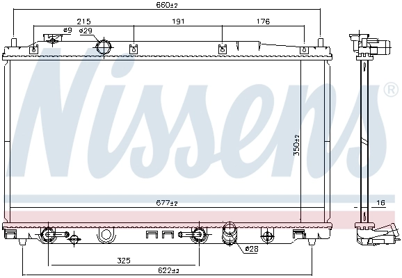 Radiateur, refroidissement du moteur NISSENS 681374