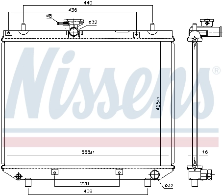 Radiateur, refroidissement du moteur NISSENS 617555