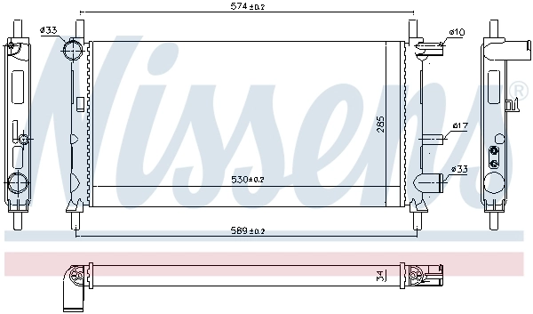 Radiateur, refroidissement du moteur NISSENS 62082A