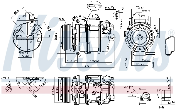Compresseur, climatisation NISSENS 890390