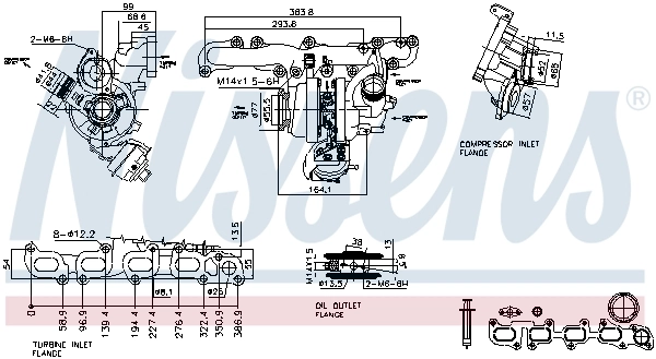 Turbocompresseur, suralimentation NISSENS 93266