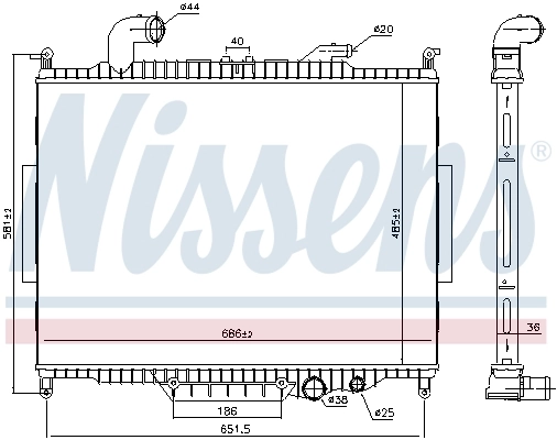 Radiateur, refroidissement du moteur NISSENS 64330