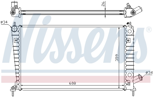 Radiateur, refroidissement du moteur NISSENS 68000A