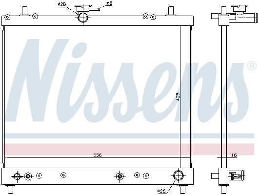 Radiateur, refroidissement du moteur NISSENS 617402
