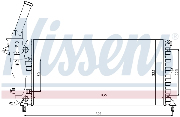 Radiateur, refroidissement du moteur NISSENS 61893