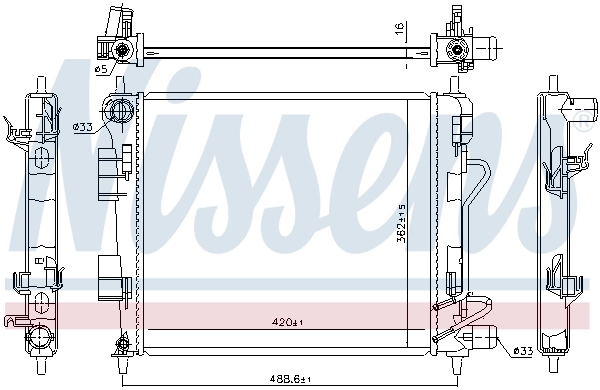 Radiateur, refroidissement du moteur NISSENS 675025