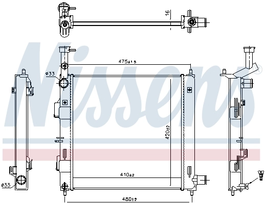 Radiateur, refroidissement du moteur NISSENS 606865