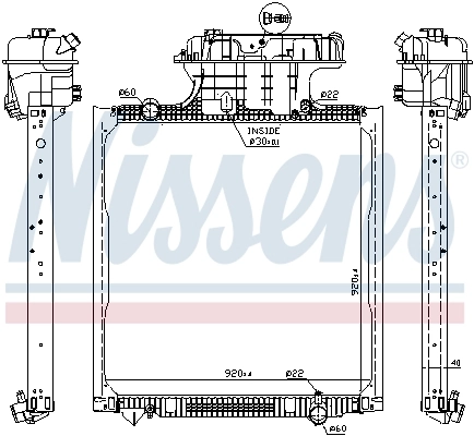 Radiateur, refroidissement du moteur NISSENS 62873