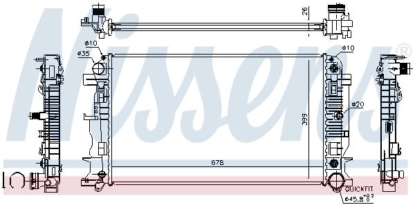 Radiateur, refroidissement du moteur NISSENS 67157A