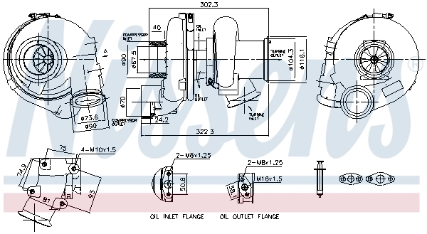 Turbocompresseur, suralimentation NISSENS 93788