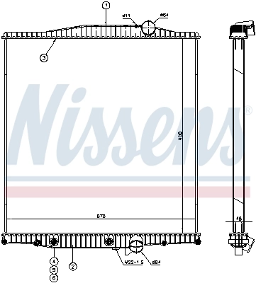 Radiateur, refroidissement du moteur NISSENS 654720