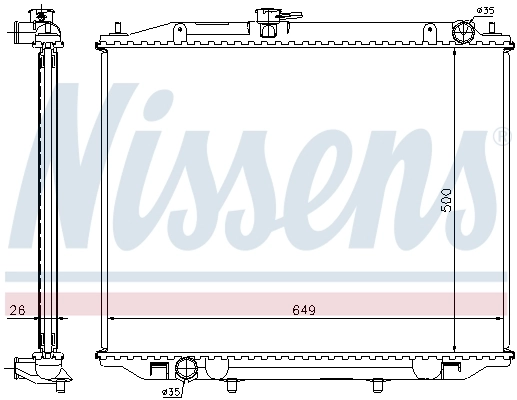 Radiateur, refroidissement du moteur NISSENS 68708A