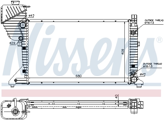 Radiateur, refroidissement du moteur NISSENS 62597A