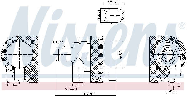 Pompe à eau, refroidissement du moteur NISSENS 831063
