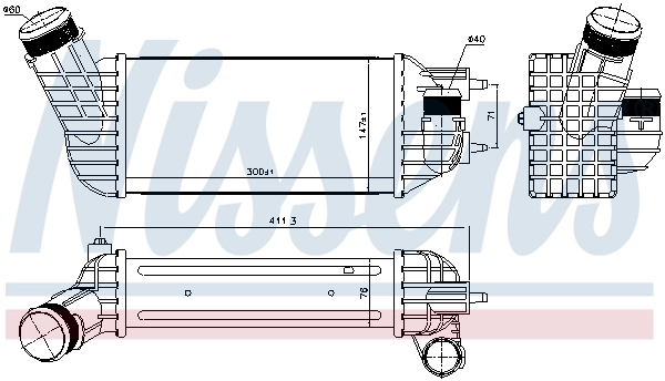 Intercooler, échangeur NISSENS 96573