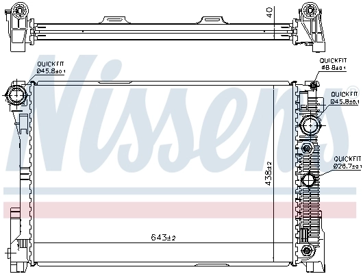 Radiateur, refroidissement du moteur NISSENS 67162