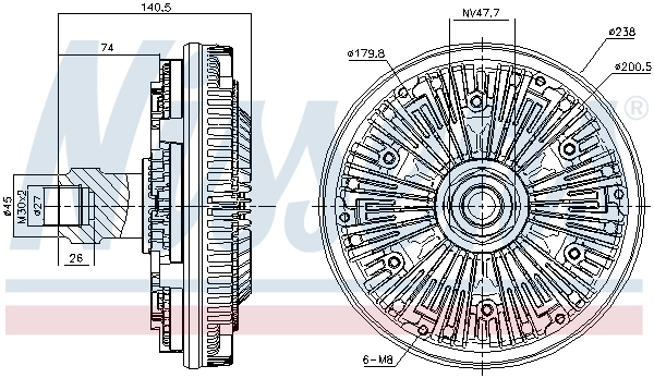 Embrayage, ventilateur de radiateur NISSENS 86135