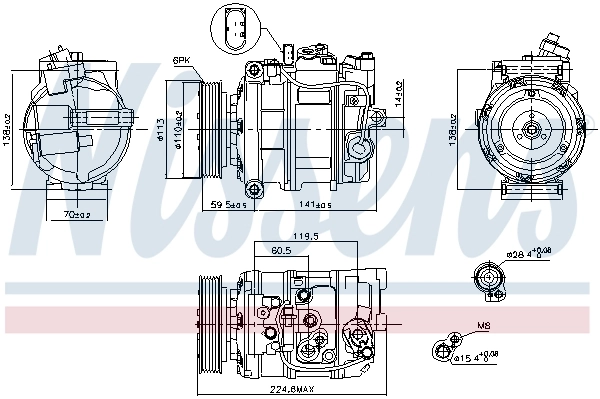 Compresseur, climatisation NISSENS 89091