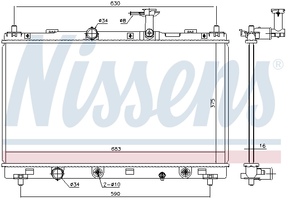 Radiateur, refroidissement du moteur NISSENS 606147