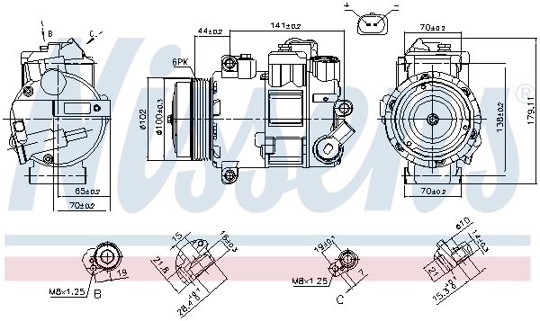 Compresseur, climatisation NISSENS 890412