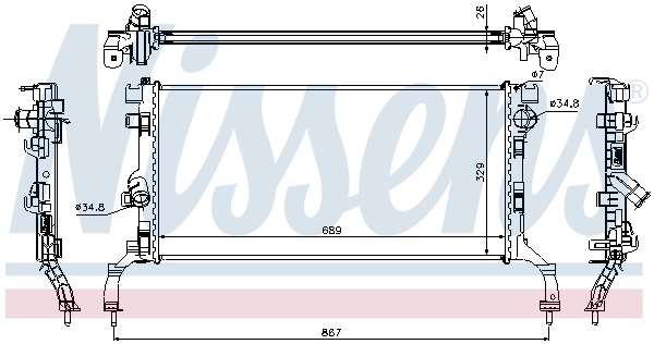 Radiateur, refroidissement du moteur NISSENS 637604