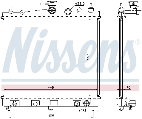 Radiateur, refroidissement du moteur NISSENS 68700A