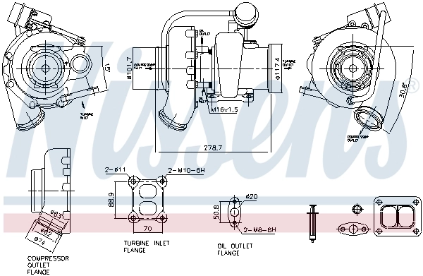 Turbocompresseur, suralimentation NISSENS 93734