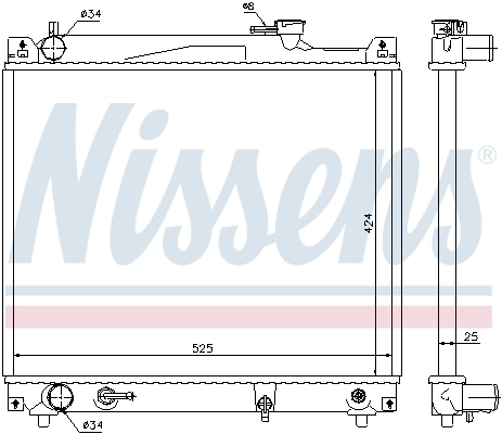 Radiateur, refroidissement du moteur NISSENS 64159