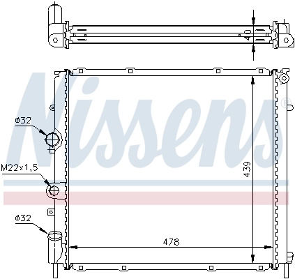 Radiateur, refroidissement du moteur NISSENS 63854A