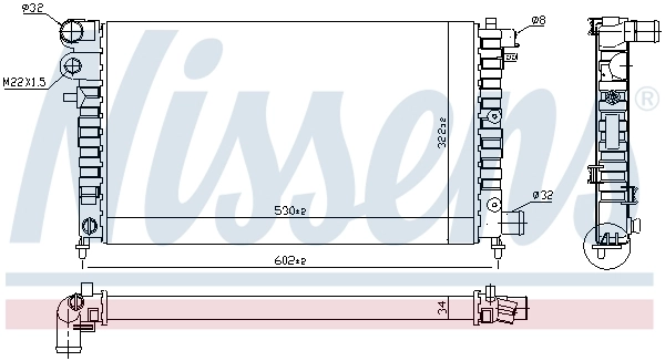 Radiateur, refroidissement du moteur NISSENS 63523