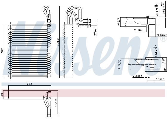Évaporateur climatisation NISSENS 92351